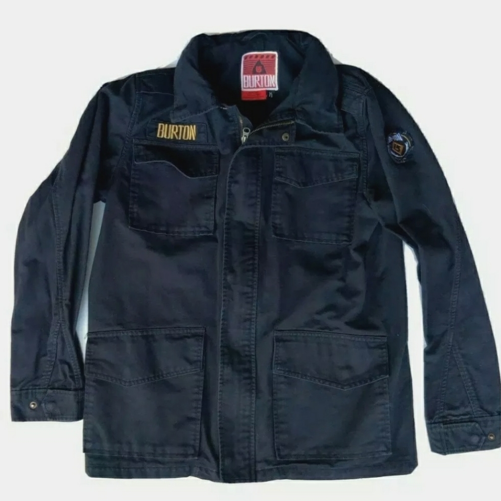 Vintage Burton Casual - Military, Black Denim Sytle Full Zip Jacket Medium Size